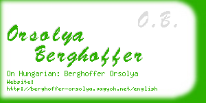 orsolya berghoffer business card